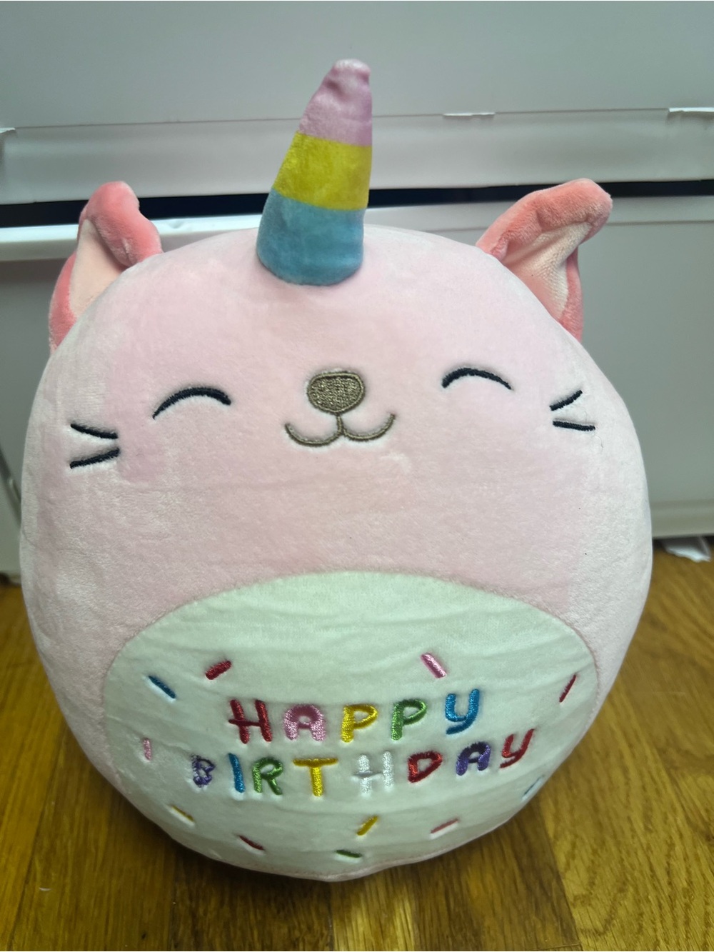 Squishmallows Pink Unicorn Cat with Rainbow Horn